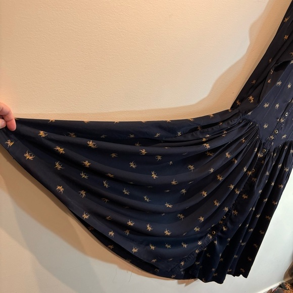 TRISTAN & ISEUT Sz L Vintage Drop  Waist Balloon Sleeves Horse Button Down Dress - Picture 7 of 13